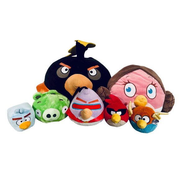 Angry Birds Plush Bundle Of 7 Various Sizes - No Sound - Picture 1 of 16